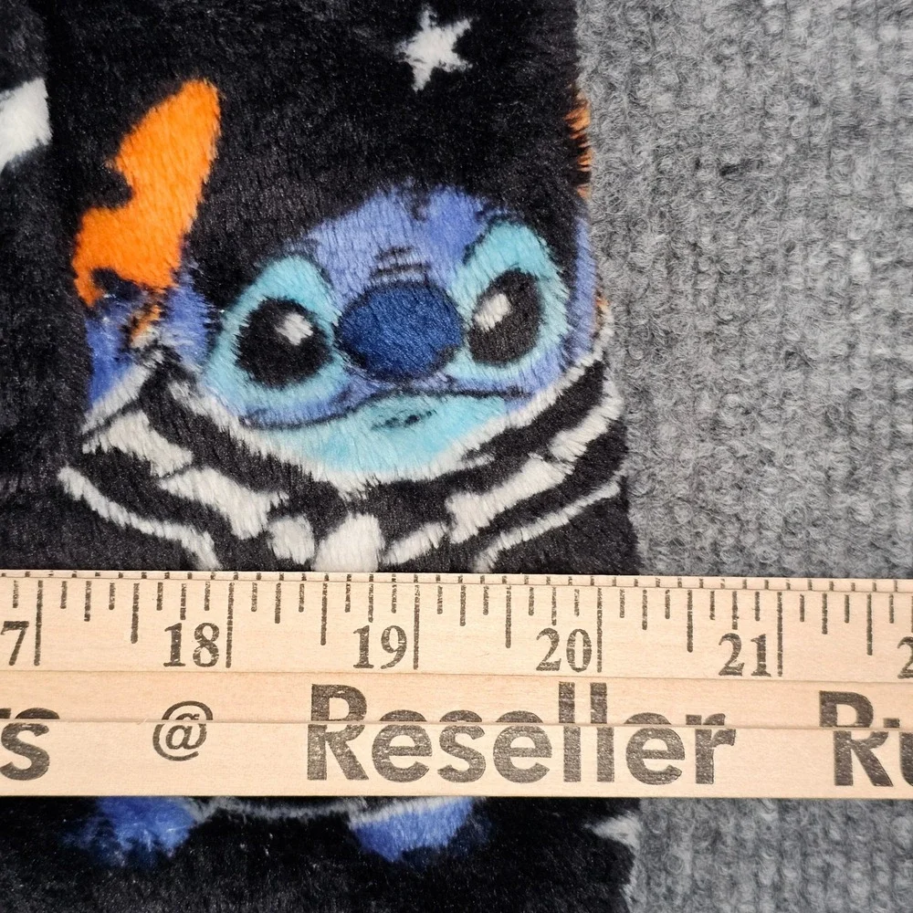 Disney Stitch Halloween Skeleton Union Suit Pajamas M 8-10 Hooded Onesie Costume